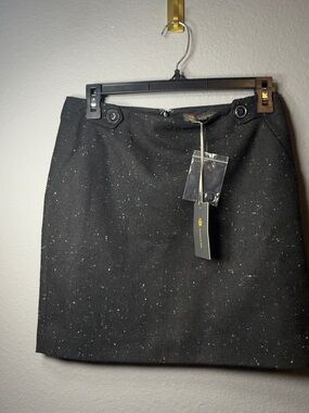 Outback Red Black Tweed Mini Skirt with Subtle Speckle